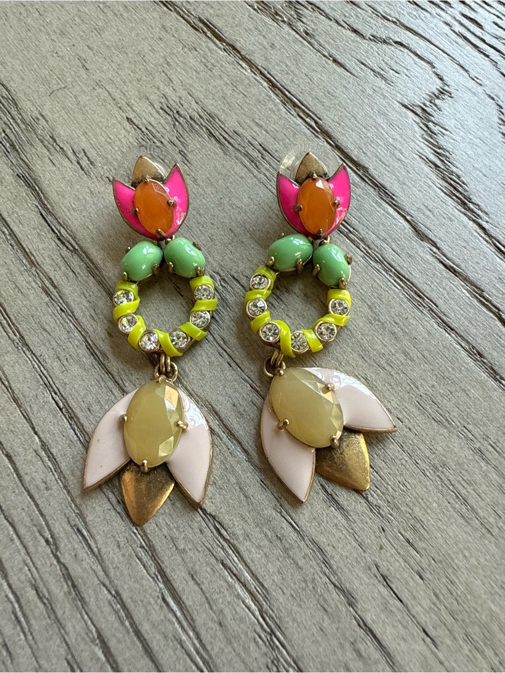 Stella & Dot Colorful Floral Drop Earrings - Multicolor
